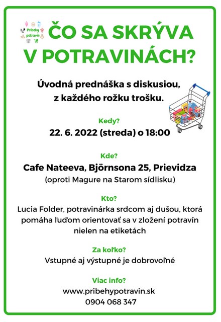 leták na prednášku Čo sa skrýva v potravinách